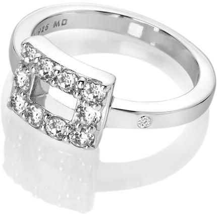 Hot Diamonds Silver ring with diamond and topaz Echo DR240 - Circuit: 52 mm (52)