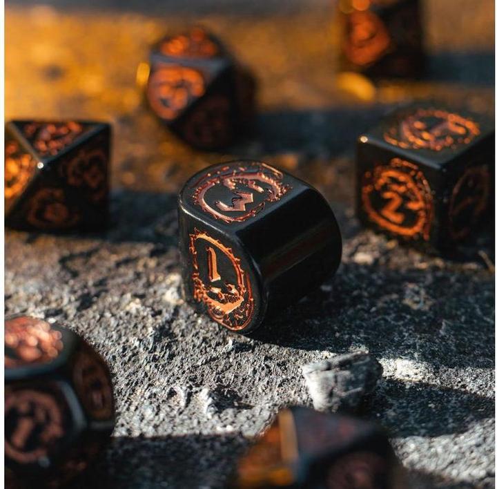 Produktbild Q Workshop RDRA3X - Dragons Modern Würfelset: Obsidian