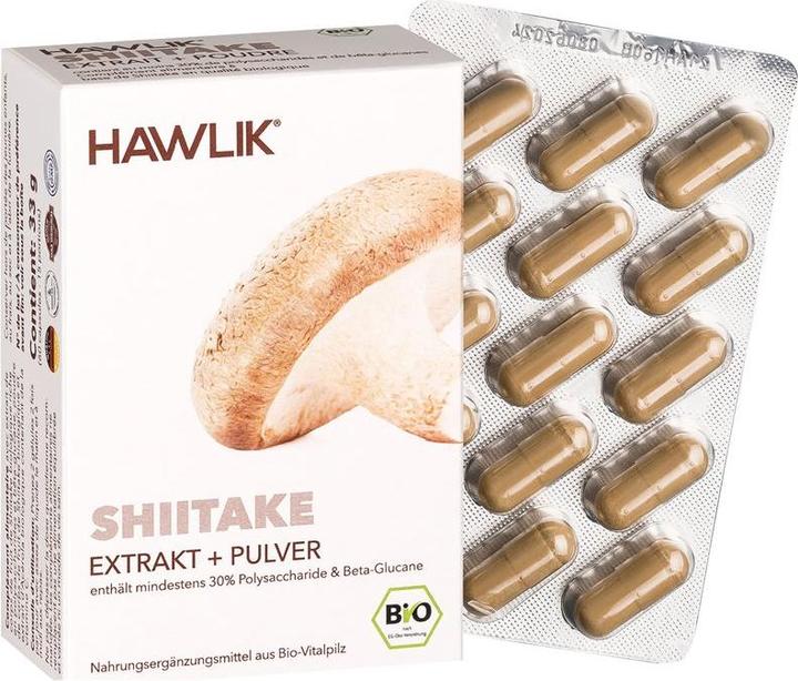 Actual product image Hawlik Shiitake extract + powder capsule (60 Piece, Capsules, 57 g)