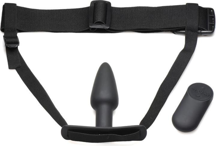 Actual product image Master Series Bum-Tastic 28X Silicone Anal Plug with Harness & Remote Control