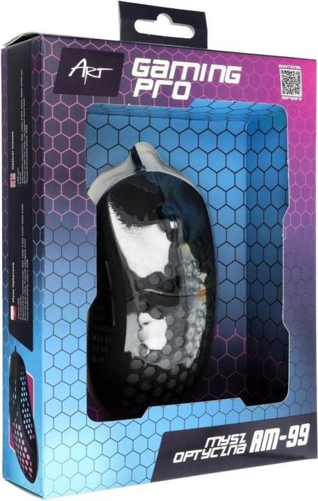 Actual product image Art optical mouse for gamers 6400DPI USB RGB AM-99 ultra light (Cable)