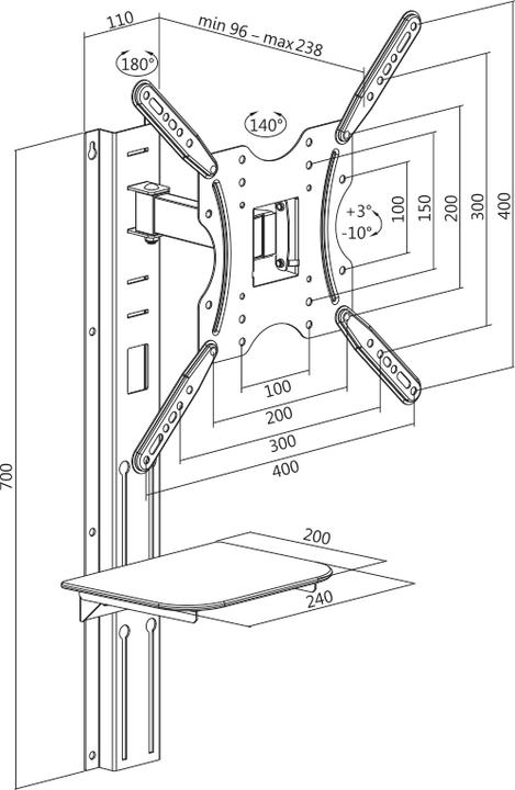 Actual product image LogiLink TV wall mount (Wall, 55", 30 kg)