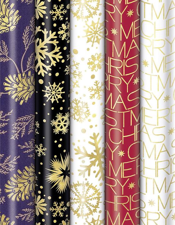Actual product image Zoewie Christmas Gift Paper Rolls 'Golden Glam (Wrapping paper, 25 x)
