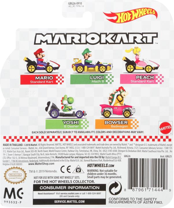 Produktbild Hot Wheels Mario Kart 1:64 Die-Cast Mario