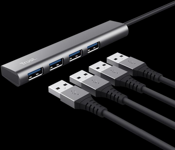 Image du produit Trust HALYX 4 PORT USB 3.2 GEN1 HUB (USB-C, 4 Ports)
