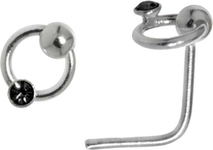 Bijouteria Nasenpiercing (Silber 925, Kristall)