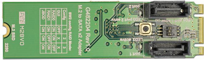 Actual product image Delock M.2 to 2xSATA adapter with RAID