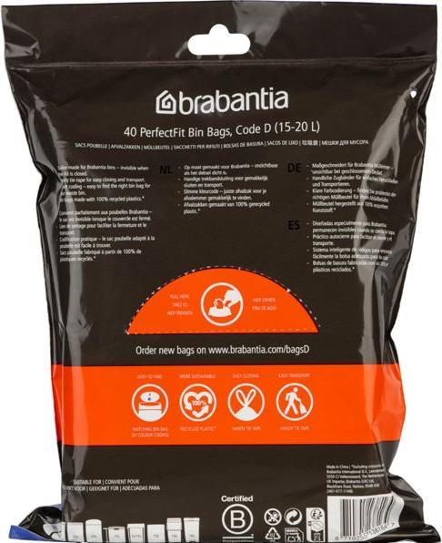 Productafbeelding Brabantia PerfectFit Tassen (40 x, 20 l)