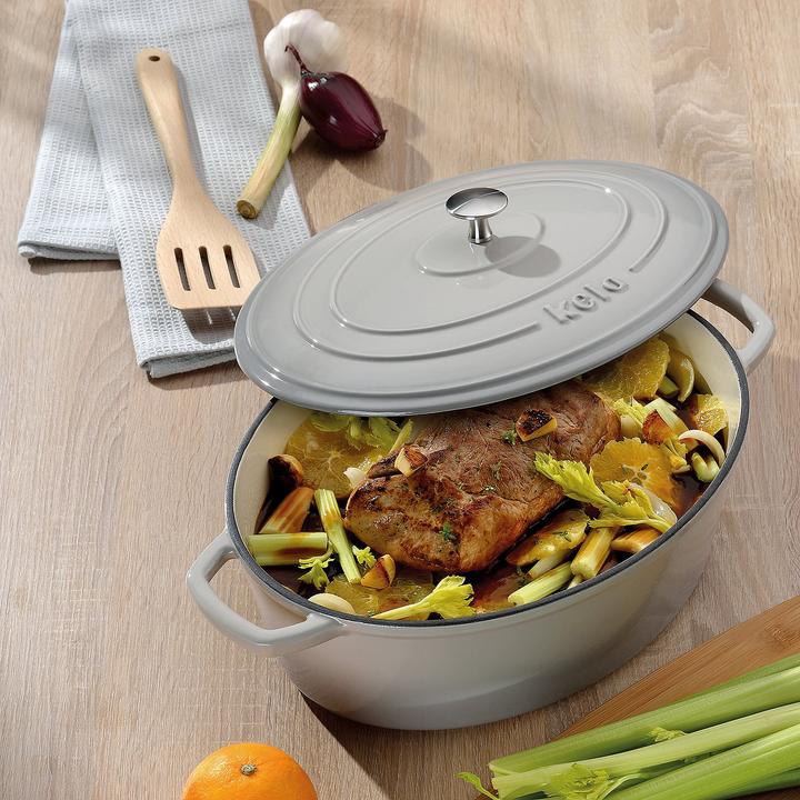 Produktbild Kela Bräter Calido 6l oval grau (Kochtopf, Gusseisen)