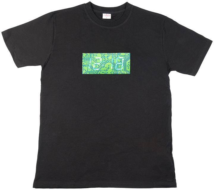 Infactory T-Shirt mit leuchtender LED-XL-Uhrzeit-Anzeige (M)
