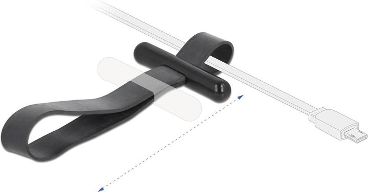 Actual product image Delock Cable Tie with Rubber Loop Black 2.6 cm x 15 mm (Plastic cable ties, 26 mm, 1 pcs.)