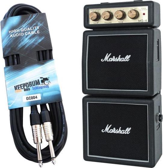 Marshall MS4 Micro Amp Stack Verstärker mit Kabel (Gitarre, 1 W)