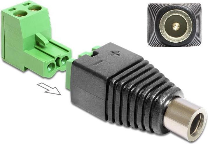Produktbild Delock Adapter DC 2,1 x 5,5 mm male > Terminal Block