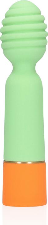 Actual product image Loveline Ribbed Mini Vibrator with USB Charger - Spring Sage