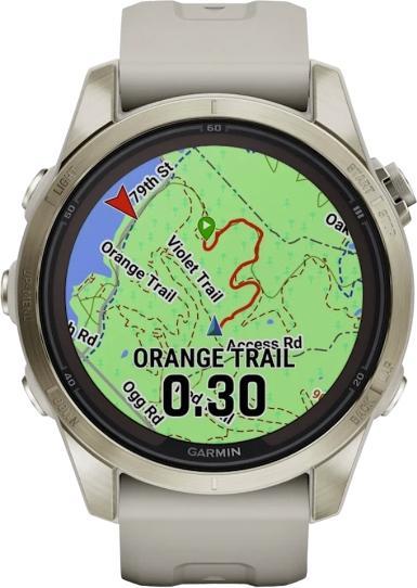 Image du produit Garmin Fenix 7S PRO GPS Montre multisports, Sapphire Solar Edition, blanc/or doux (42 mm)