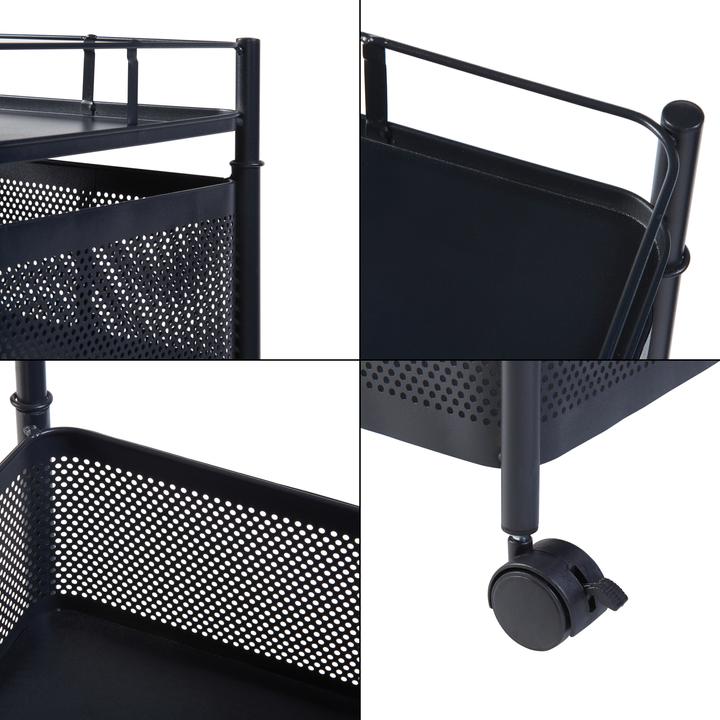 Actual product image En.Casa Sunndal trolley with 5 levels 94.5x27x27cm Black