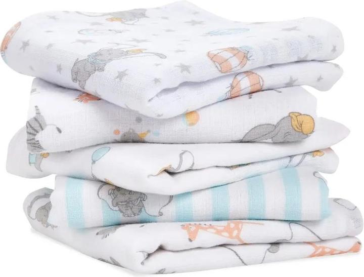 Actual product image aden + anais musy squares 5 pack cotton muslin (60 cm, 60 cm)