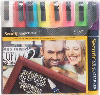 Produktbild Securit Kreidemarker ORIGINAL MEDIUM, 8er Etui, Grundfarben (Mehrfarbig, 6 mm, 8 x)