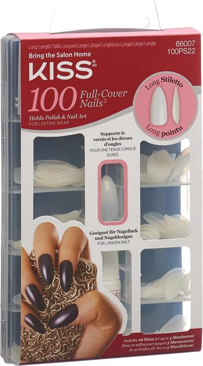 Immagine prodotto KISS Unghie Plain - copertura completa e punte - Stiletto (Unghie artificiali, Trasparente)