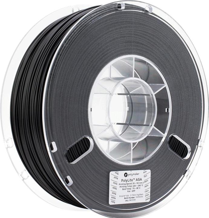 Polymaker PolyLite ASA V2 - Black - 1.75mm (ASA, 1.75 mm, 1000 g, Black)