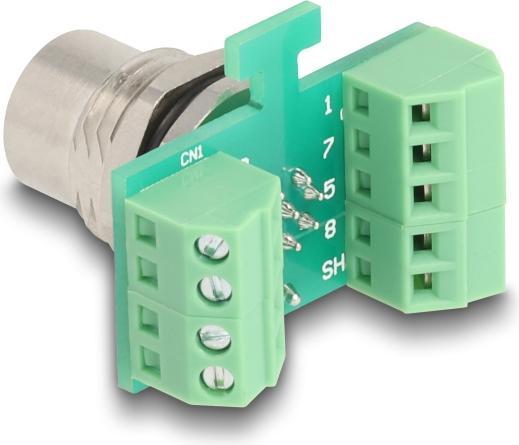 Produktbild Delock M12 Übergabemodul Adapter 8 Pin A-kodiert Buchse zu 9