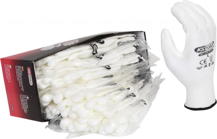Produktbild KS Tools Mikro-Feinstrickhandschuhe-weiss, 9, 12 Paar (9)