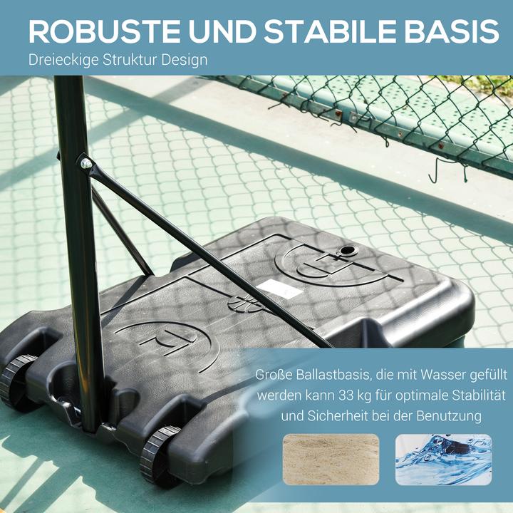 Actual product image Homcom Basketballkorb Metall, PE Schwarz+Weiss