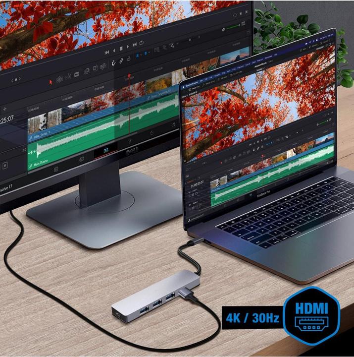 Immagine prodotto Akashi Hub 5 In 1: USB Type-C- Moltiplica Le Possibilità Del Tuo (USB-C)