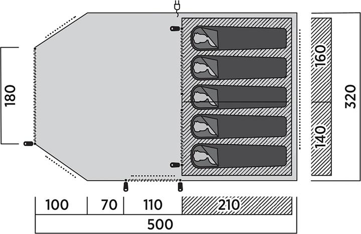 Image du produit Easy Camp Tunnelzelt Hamra 5 (grau, Modell 2025) (Tente tunnel, 16.50 kg, 5 personnes)