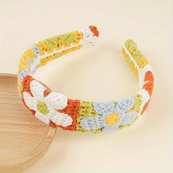 Activity Board Boho-Chic Floral Knit Headband- Cute & Stylish Hair Accessory, Perfect for Casual Attire