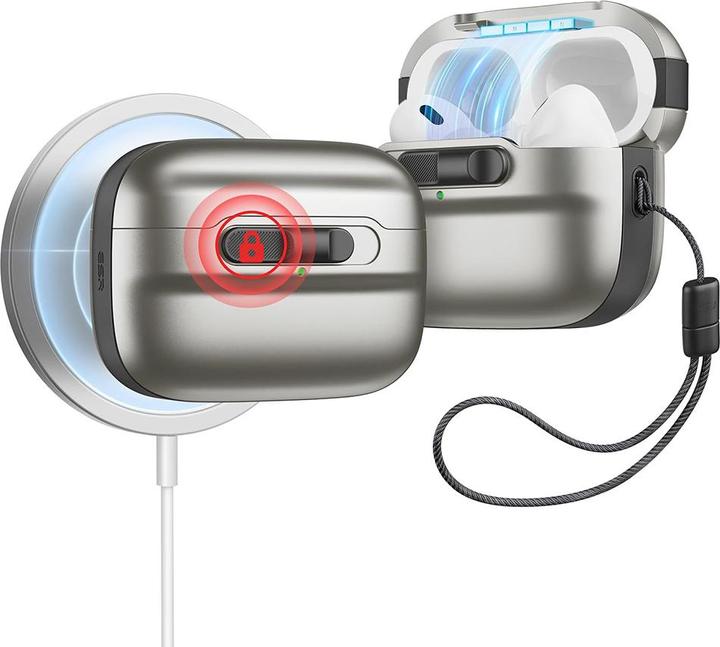 ESR - Pulse Magnetic HaloLock - Apple AirPods Pro 1 / 2 - Titanium (Headphone sleeve)