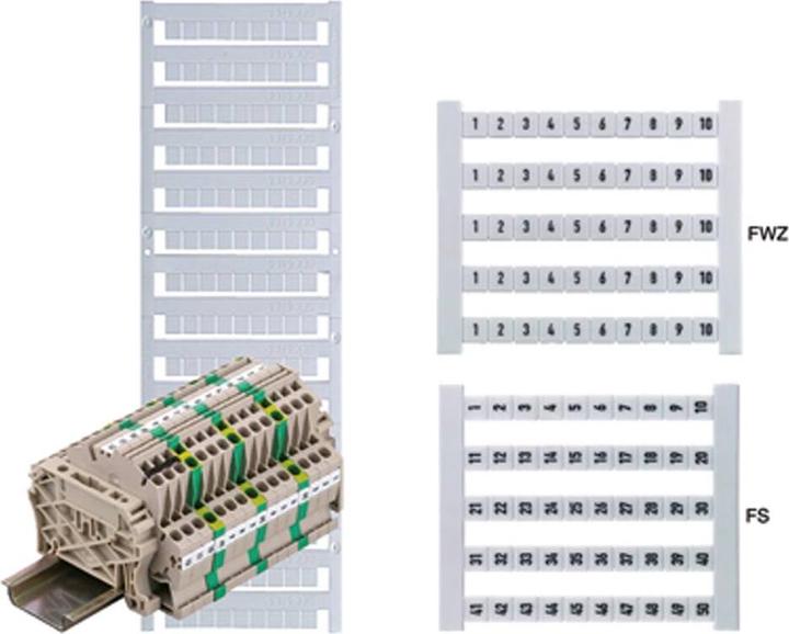 Produktbild Weidmüller Klemmenmarkierung ws RM=6mm 21-30 vert 0133360021