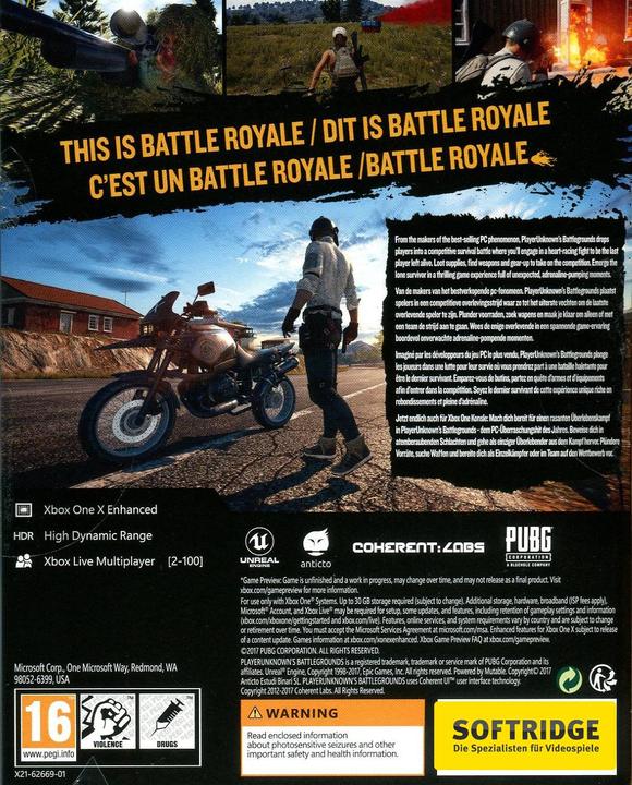 Produktbild Microsoft Playerunknown's Battlegrounds (PUBG) (Xbox One X, Xbox Series X, Multilingual)
