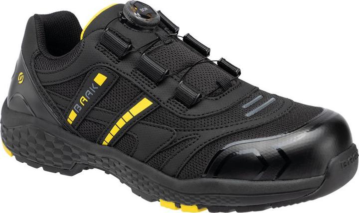 Produktbild Baak Sicherheitshalbschuh Admiral John Grösse 45 schwarz/gelb Schuhweite 11 S1PS FO HRO LG SC SR ESD E... (S1P, 45)