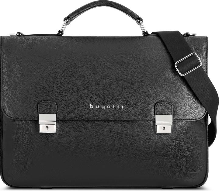 Actual product image Bugatti Valencia briefcase RFID leather 40 cm laptop compartment