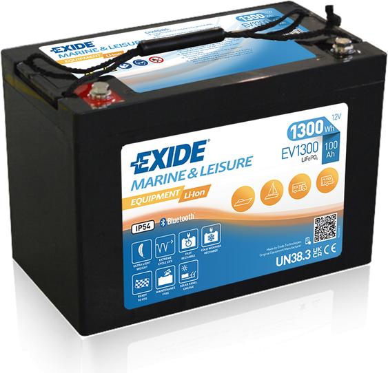 Exide Equipment Li-Ion EV1300 12V Lithium Versorgungsbatterie 100 Ah 1300Wh (12 V, 100 Ah)