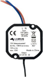 Actual product image Lupus-Electronics Lupus 12V flush-mounted power supply unit (12 W)