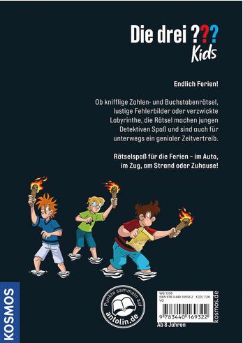 Produktbild Kosmos Die drei??? Kids Ferienrätselbuch (Deutsch, Ulf Blanck, Jan Sasse, Kim Schmidt, 2023)