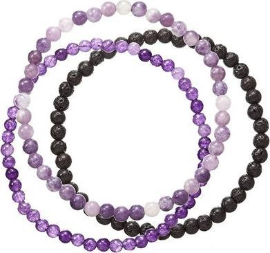 Immagine prodotto Evolution Group Set Of Beaded Bracelets Made Of Mineral Stones 43043.3 Purple