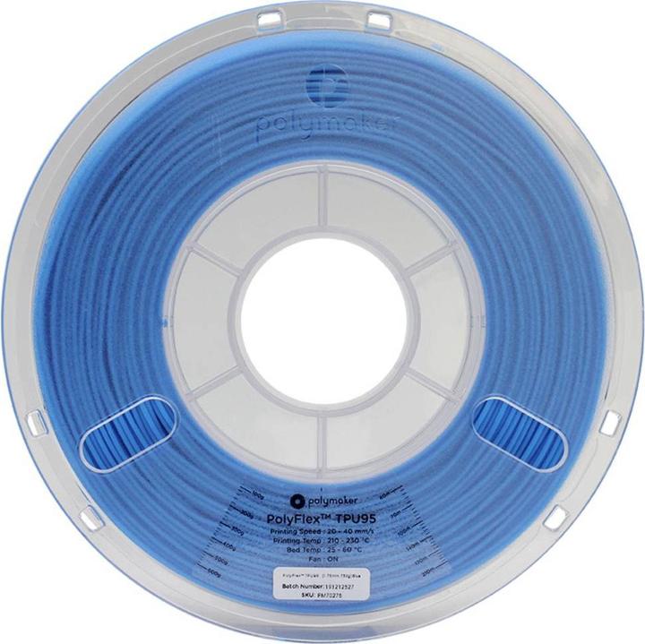 Actual product image Polymaker PolyFlex TPU95 V2 - Blue - 1.75mm (TPU, 1.75 mm, 750 g, Blue)