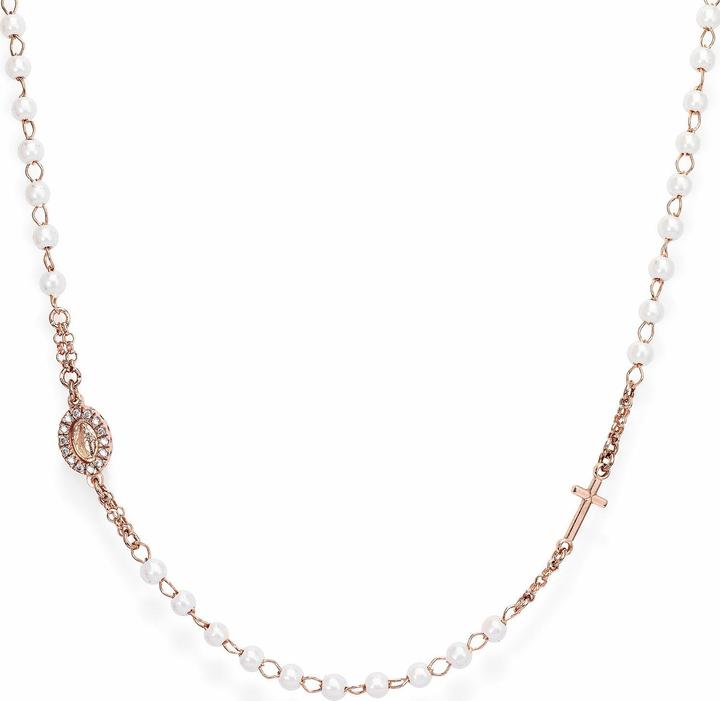 Immagine prodotto Amen Collana in argento placcato oro rosa con rosario di perle CRORBZ-M3 (L) (Argento 925, 50 cm)
