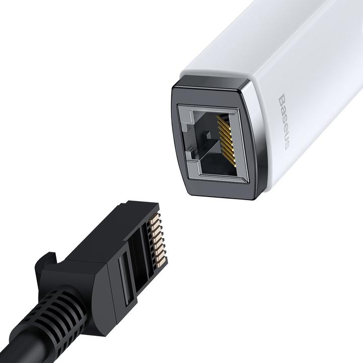 Productafbeelding Baseus Lite serie USB-C naar RJ45 netwerkadapter (wit) (USB-C)