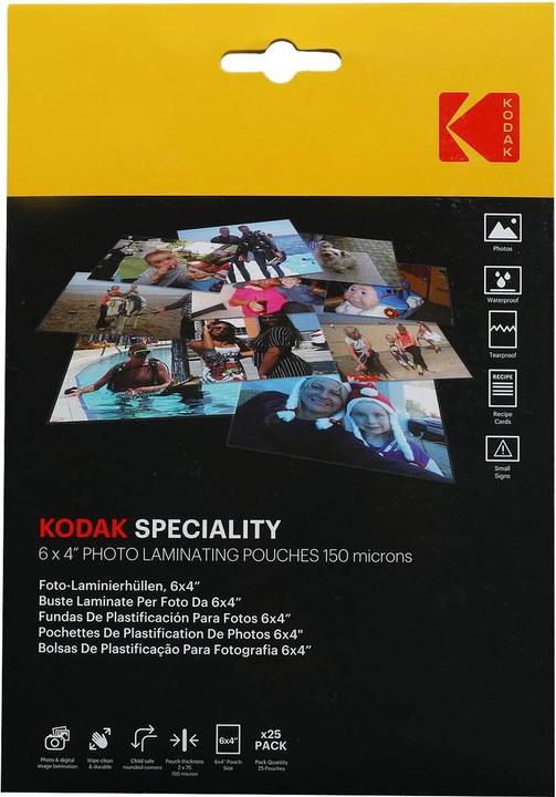 Kodak 6 x 4 Zoll Laminierfolie 25 Stück, 150 micron (25 pièce(s), 150 µm)