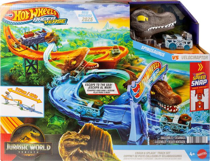 Image du produit Hot Wheels Hot Wheels-Coffret RacerVerse Jurassic World-avec dinosaure et piste