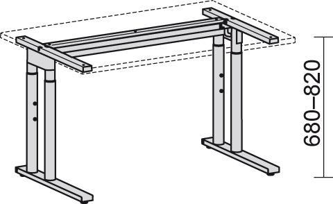 Produktbild Geramöbel Schreibtisch C-Fuss Buche 800x800/,680-820