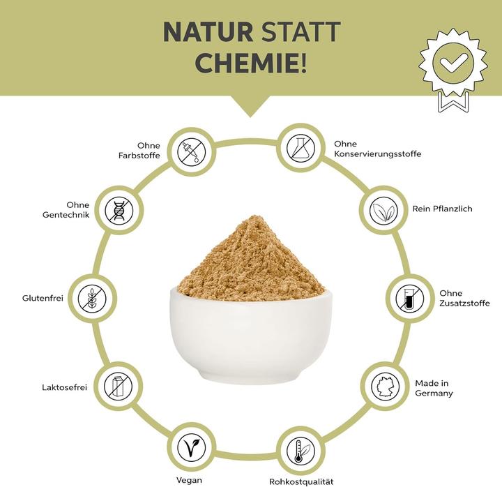 Image du produit Eltabia Poudre d'ashwagandha bio | Ginseng indien de qualité crudité et végétalien (Capsules, 100 g)