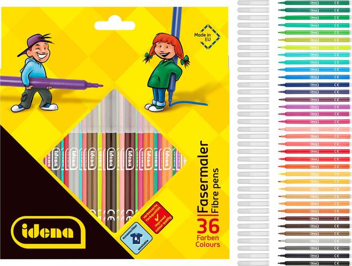 Produktbild Idena Fasermaler 36 Stück Strichstärke: 2 mm (Mehrfarbig, 36 x)