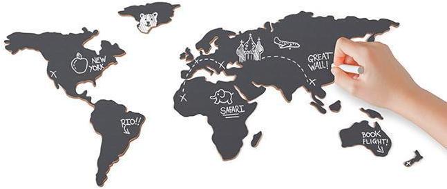 Luckies Chalkboard Map (Weltkarte, 100 x 45.5 cm)