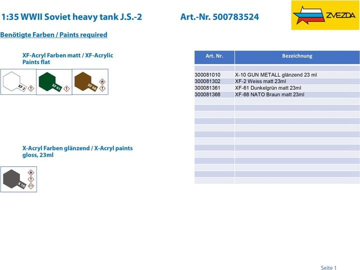 Image du produit Tamiya 1:35 WWII Réservoir lourd soviétique J.S.-2