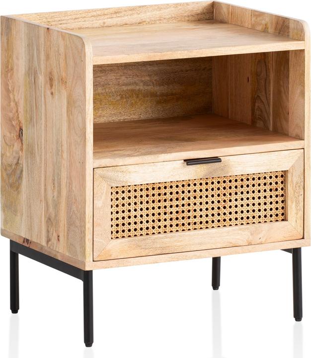 FineBuy Nachtkonsole FB98149 Massivholz Braun (50 x 60 x 40 cm)